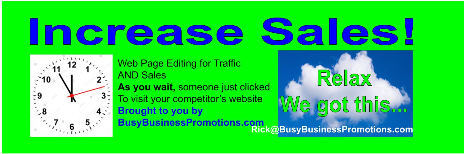 Banner Increase website traffic and sales